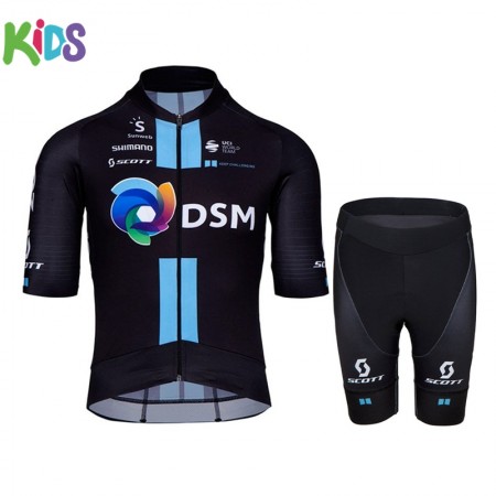 Set Wielershirt + Fietsbroek Kort 2021 Team DSM Kids N001